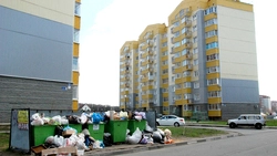 Мусорные контейнеры в микрорайоне Дубрава-1 перегружены строительными отходами