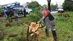 Последствия ненастья в селе Курском Старооскольского горокруга разбирали всем миром